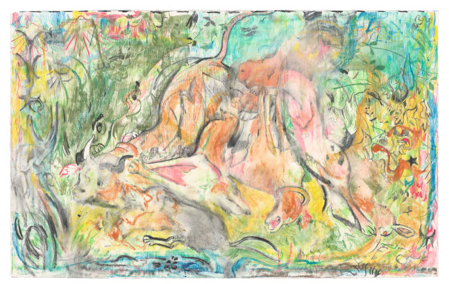 Untitled (The Calls of the Hunting Horn), 2019
Monotype with watercolor, watercolor crayon
22 3/4 x 36 3/4 inches
CB1404