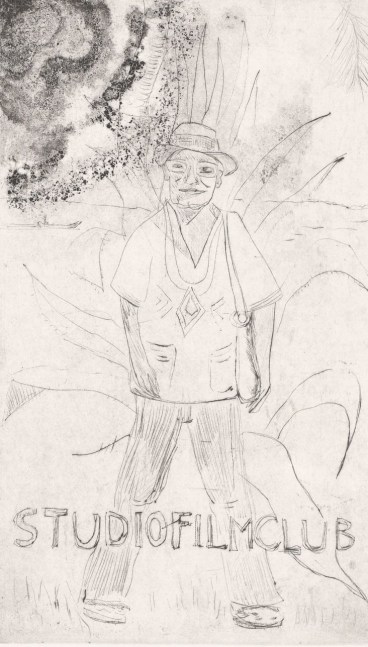 Peter Doig, studiofilmclub (the tourist), 2025