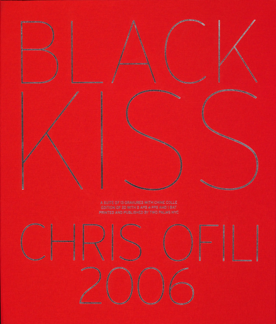 Black Kiss (Portfolio Box), 2006
Portfolio of 13 gravures with chine coll&amp;eacute;, title page, and colophon on Somerset paper handtorn to size in a cloth-covered box with silver stamping.
21 x 17 inches
Edition&amp;nbsp;of 20