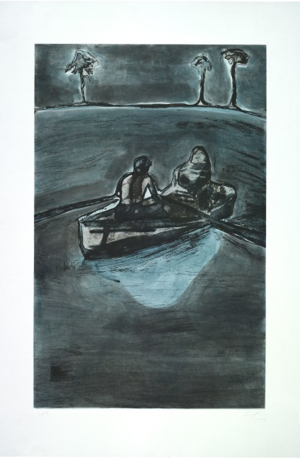 Two People at Night (indigo), 2016
Etching with aquatint
37 1/4 x 25 inches
Edition of 30