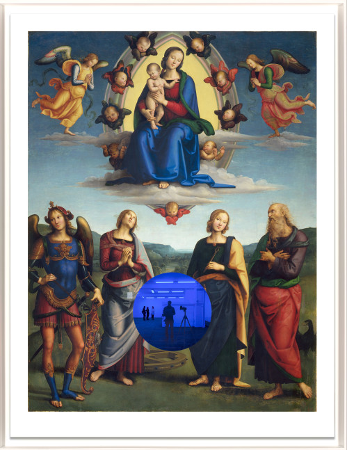 Gazing Ball (Perugino Madonna and Child with Four Saints), 2017
Archival pigment print on Innova rag paper, glass
43 3/4 x 33 15/16 inches
Edition of 20