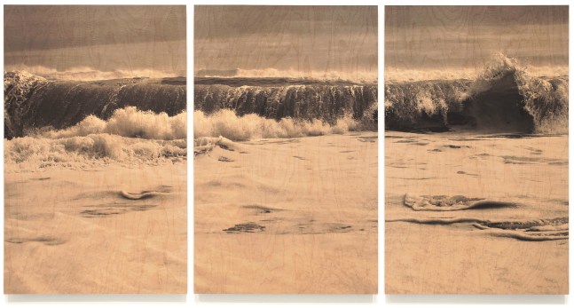 Wood Wave LII, triptych

UV cured ink on maple veneer 74 &amp;times; 144&amp;quot;, three panels, each 74 &amp;times; 47&amp;quot; (panel size) 2015