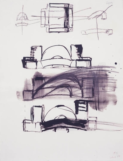 Per Kirkeby

&amp;ldquo;Untitled (Lyon/Laeso)&amp;rdquo;, 1987

India ink, charcoal, pencil on paper

26 x 19 3/4 inches

65.8 x 50.3 cm

PKZ 985