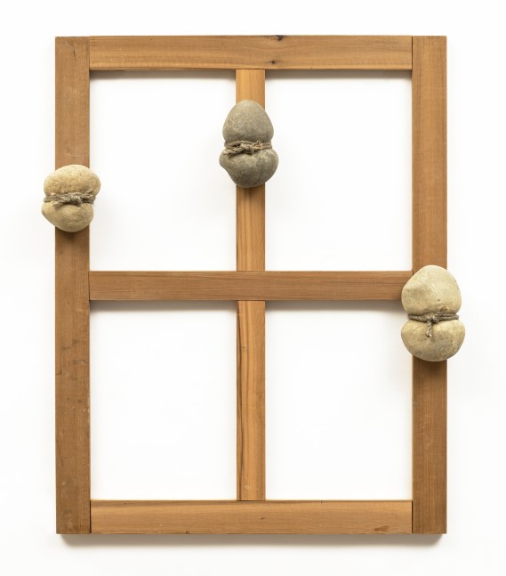 Seung-taek Lee

&amp;ldquo;Untitled (Tied Stone)&amp;rdquo;, 1991

Stone, wooden frame, rope, steel wire

27 1/2 x 23 1/4 x 3 1/4 inches

70 x 59 x 8.5 cm

LEE 3

$45,000