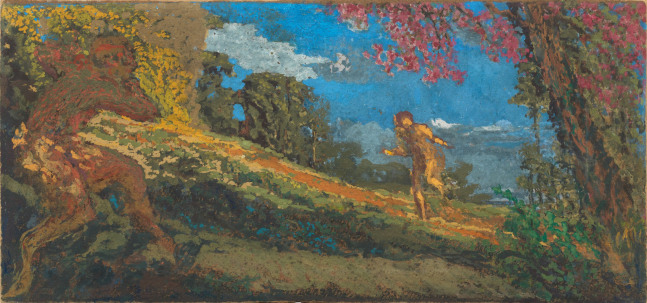 Ker-Xavier Roussel

&amp;ldquo;Faune et nymphe&amp;rdquo;, ca. 1943

Oil on canvas

13 1/4 x 28 1/2 inches

33.5 x 72.5 cm

DIV 215