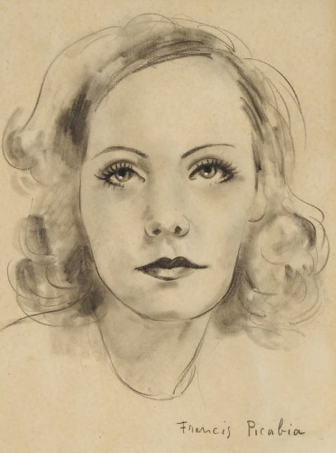 Francis Picabia

&amp;ldquo;Untitled (Portrait of Greta Garbo)&amp;rdquo;, ca. 1940-1942

Charcoal, pencil, gouache on paper

10 3/4 x 8 1/4 inches

27 x 21 cm

PIZ 156