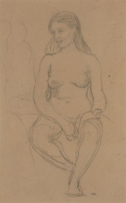 Pierre Puvis de Chavannes
&amp;ldquo;Nue assis
(Seated Nude)&amp;rdquo;, ca. 1865
Chalk on paper
13 1/4 x 8 3/4 inches
33.5 x 22 cm
PCZ 89