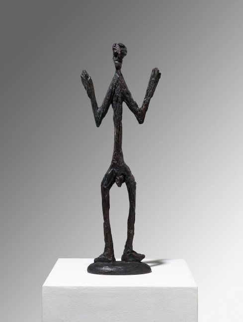 A.R. Penck

&amp;ldquo;Standart-Figur&amp;rdquo;, 1989

Patinated bronze

Cast 3 from an edition of 6 + 1 AP

22 3/4 x 6 3/4 x 3 1/2 inches

58 x 17 x 9 cm

RPP 284/3

$280,000