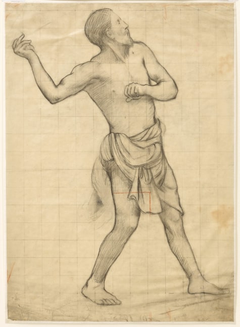 Pierre Puvis de Chavannes
&amp;ldquo;Lanceur de javelot (&amp;eacute;tude pour Ludus pro Patria) (Javelin Thrower [Study for Ludus pro Patria])&amp;rdquo;, 1882
Charcoal, pastel on transfer paper
22 3/4 x 16 1/2 inches
58 x 42 cm
PCZ 6