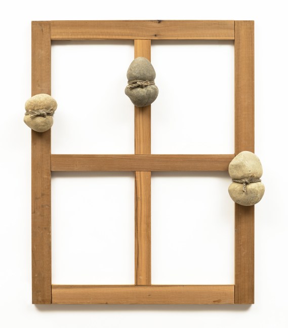 Seung-taek Lee

&amp;ldquo;Untitled (Tied Stone)&amp;rdquo;, 1991

Stone, wooden frame, rope, steel wire

27 1/2 x 23 1/4 x 3 1/4 inches

70 x 59 x 8.5 cm

LEE 3