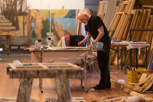 Markus Lüpertz in his studio, 2020.