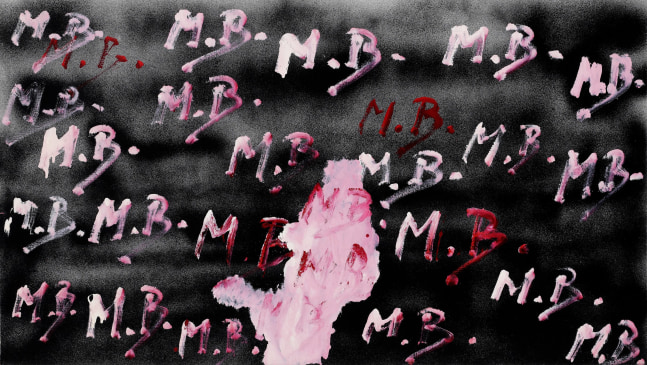 Marcel Broodthaers

&amp;ldquo;MB MB MB&amp;rdquo;, 1968

Oil on canvas

25 1/2 x 45 1/4 inches

65 x 115 cm

MB 8/H