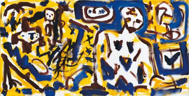 A.R. Penck
&amp;ldquo;Gelbe Nacht&amp;rdquo;, 1989
Oil on canvas
39 1/4 x 78 3/4 inches
100 x 200 cm
RP 594
$550,000
&amp;nbsp;

Play Video
.inquireButton {    border: none;    color: #000000;    background-color: #f8f8f8;    border-radius: 5px;    padding:10px;    font-family: Garamond, serif;    font-size:12px;  }  .inquireButton:hover {    color: #000000 !important;    background-color: #e6e6e6;  }  .inquireButton: focus {    color: #000000 !important;    background-color: #e6e6e6;  }



&amp;nbsp;