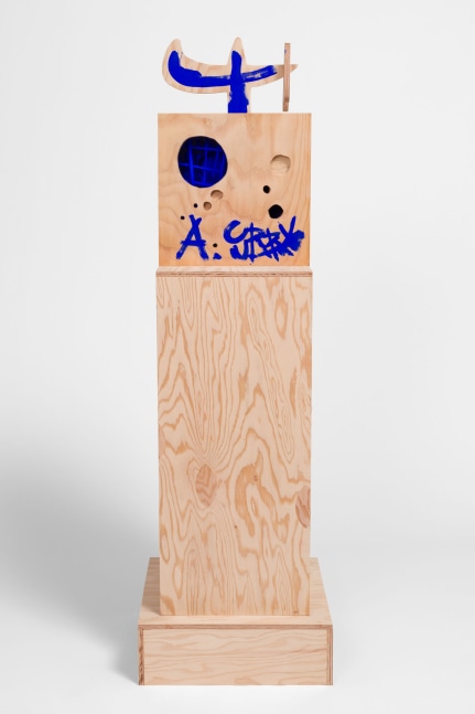 Aaron Curry

&amp;ldquo;Abstraction Box (Klein&amp;rsquo;s Moon in retrograde)&amp;rdquo;, 2023

Oil, acrylic gouache on wood

59 1/2 x 18 x 18 inches

151 x 45.5 x 45.5 cm

CUR 310
