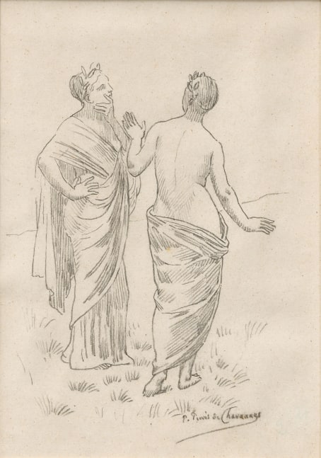 Pierre Puvis de Chavannes
&amp;ldquo;Deux muses (&amp;Eacute;tude pour Le Bois Sacr&amp;eacute;)
(Two Muses [Study for The Sacred Grove])&amp;rdquo;, ca. 1884-1885
Pencil on paper
11 1/2 x 6 3/4 inches
29 x 17 cm
PCZ 82