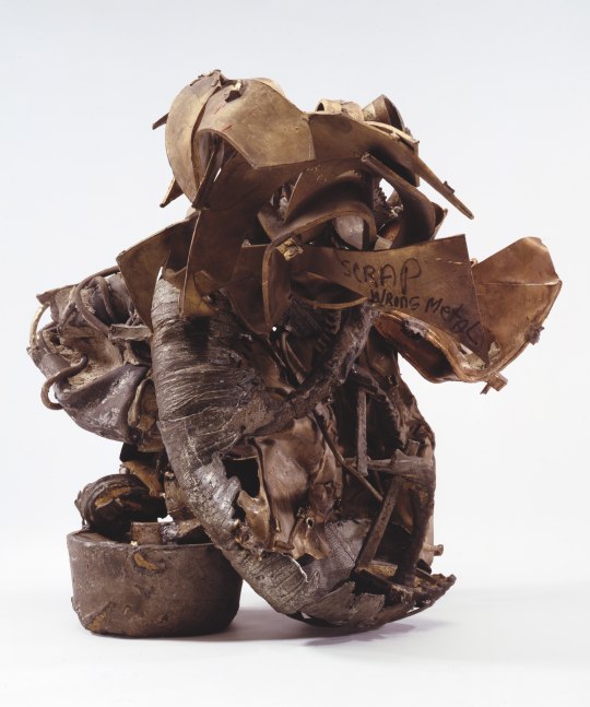 FRANK STELLA
Knutange&amp;nbsp;
1992
stainless steel, bronze and copper&amp;nbsp;
23 x 23 1/2 x 20 inches (58.4 x 59.7 x 50.8cm)
Pizzuti Collection