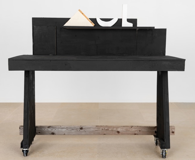 Gedi Sibony
Overarcher, 2020
Salvaged wood, paint, metal screws, casters
56 x 62 x 23 1/2 inches (142.2 x 157.5 x 59.7 cm)