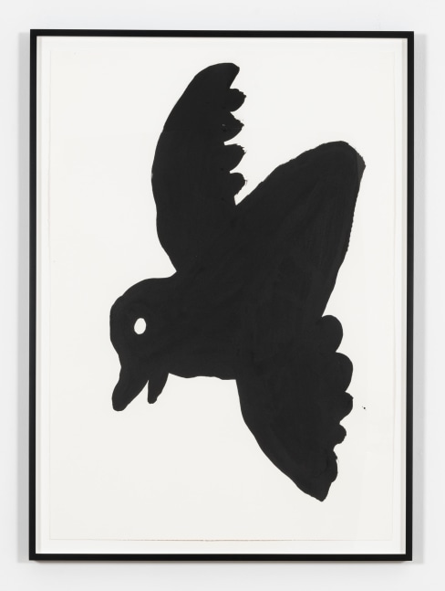 Paul Chan

die Amsel (blackbird), 2020
Ink on paper
Paper: 39 1/4 x 27 1/2 inches (99.7 x 69.9 cm)
Frame: 42 1/2 x 30 7/8 x 1 1/2 inches (108 x 78.4 x 3.8 cm)
