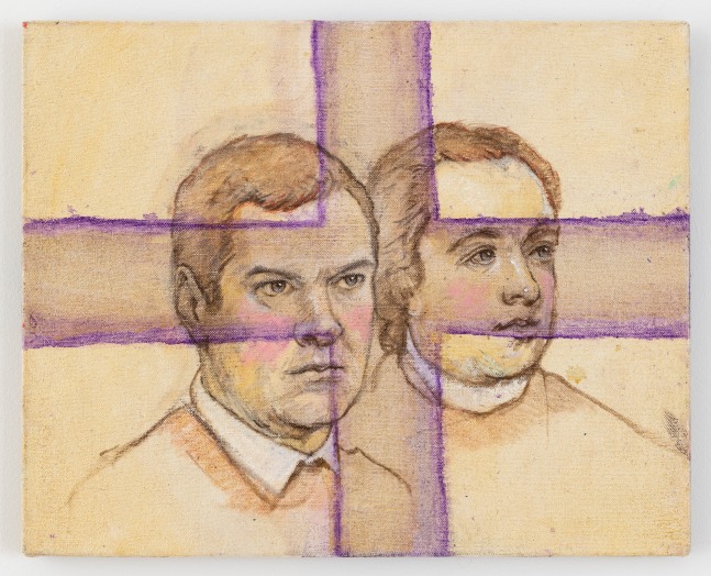 Michael Fullerton

Three Hundred Years Together, 2020

Oil and Giemsa stain on linen

15 3/4 x 19 11/16 x 5/8 inches (40 x 50 x 1.5 cm)