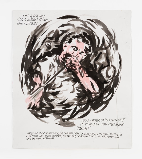 Raymond Pettibon
No Title (Like a boy)
2003
Pen and ink on paper
26 1/8 x 22 1/4 inches (66.4 x 56.5 cm)