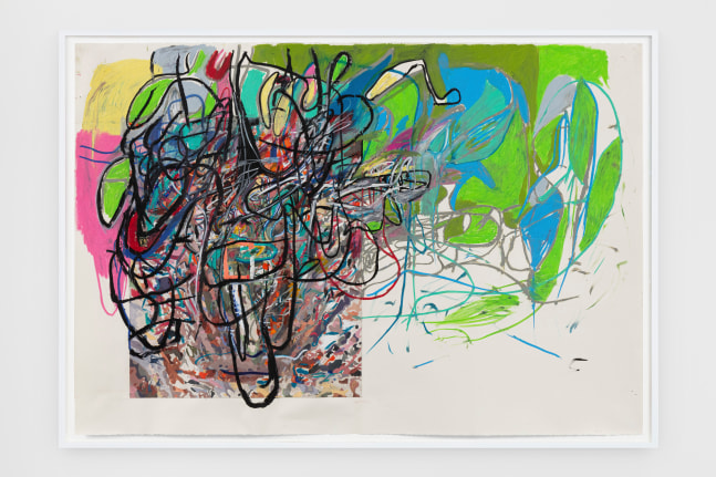 10.1.20.1
2020
Oil, oil stick, graphite, and collage on paper
Artwork Dimensions:
60 x 86 3/4 inches (152.4 x 220.3 cm)
Framed Dimensions:
63 3/4 x 91 x 2 1/2 inches (161.9 x 231.1 x 6.4 cm)