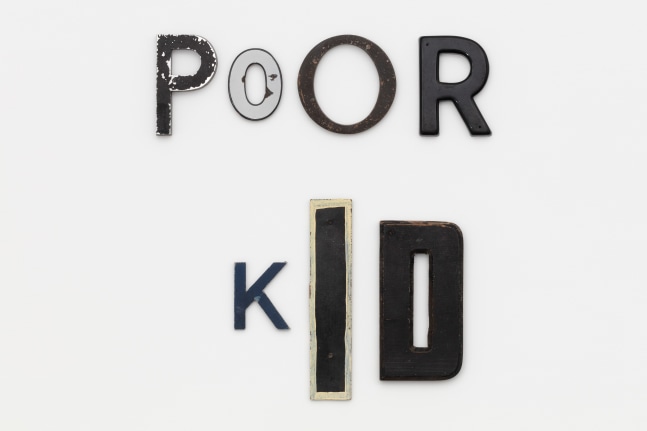 Jack Pierson
Poor Kid
2010
Metal, wood, plastic
22 x 20 1/4 inches (55.9 x 51.4 cm)
$75,000