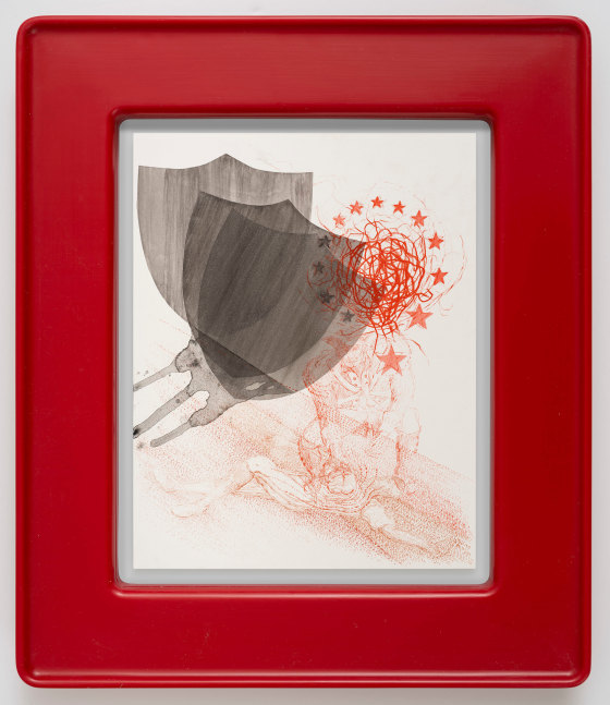 Matthew Barney
Patriot
2024
Color pencil and gouache on paper in high-density polyethylene frame
17 1/4 x 14 3/4 x 1 1/2 inches (43.8 x 37.5 x 3.8 cm)