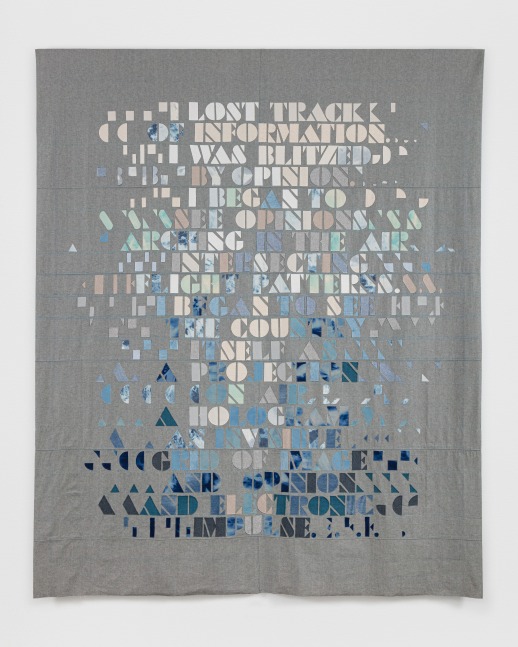 I Lost Track
2020
Mixed fabrics
131 x 106 1/2 x 3 inches (332.7 x 270.5 x 7.6 cm)

DOUBLE CLICK IMAGE&amp;nbsp;FOR MORE VIEWS