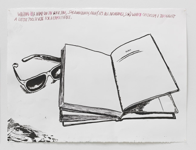 Raymond Pettibon
No Title (Writing her name)
2015
Pen and ink on paper
22 1/2 x 30 inches (57.2 x 76.2 cm)