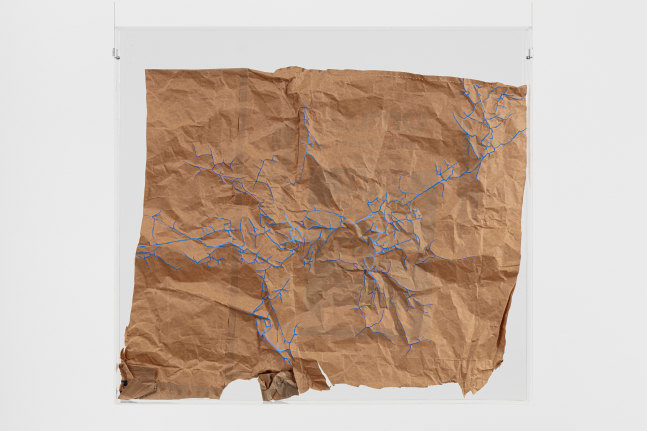 Kader Attia
Untitled
2020
Kraft paper with blue pigment framed in plexiglass box
39 3/8 x 43 1/4 x 1 1/4 inches (100 x 110 x 3 cm)

&amp;euro;30,000

DOUBLE CLICK IMAGE FOR MORE VIEWS