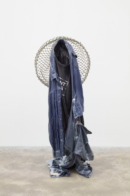 Kevin Beasley
Fisher
2020
&amp;quot;Aid-to-trade&amp;quot;&amp;nbsp;garments, fishing net, resin
48 1/2 x 22 1/2 x 19 3/8 inches (123 x 57 x 49 cm)

DOUBLE CLICK IMAGE&amp;nbsp;FOR MORE VIEWS