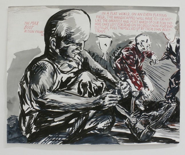 Raymond Pettibon
No Title (The max boot)
2008
Pen, ink and gouache on paper
19 x 24 inches (48.3 x 61 cm)