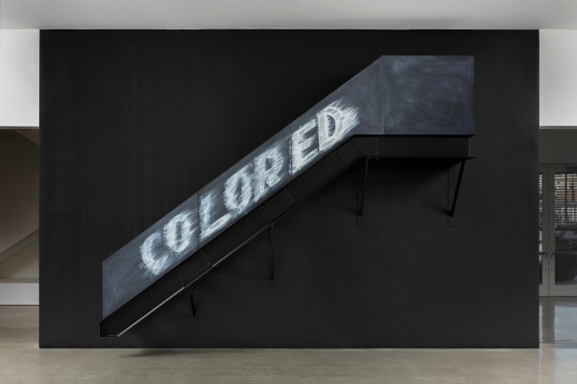 Gary Simmons
Balcony Seating Only
2017
Oil paint on aluminum, steel
Staircase Dimensions:&amp;nbsp;159 x 142 x 36 inches (396.2 x 487.7 x 76.2 cm)
$200,000

DOUBLE CLICK IMAGE FOR MORE VIEWS