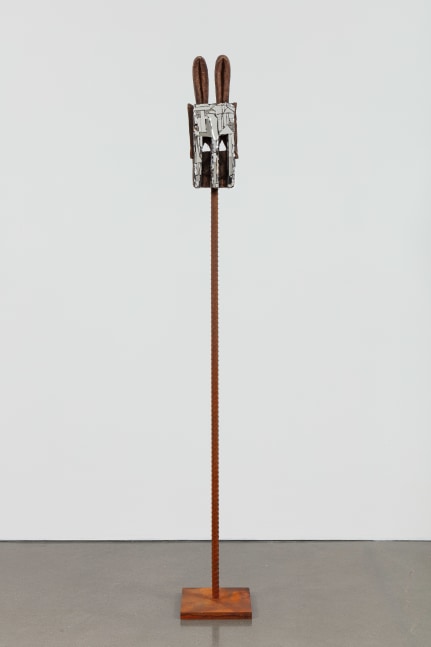 Kader Attia
Mirror Mask
2020
Wooden mask, mirror fragments, black pigment
Artwork Dimensions:
18 1/8 x 7 x 6 5/8 inches (46 x 18 x 17 cm)
Overall Dimensions:
77 x 10 x 10 inches (195.6 x 25.4 x 25.4 cm)

SOLD

DOUBLE CLICK IMAGE FOR MORE VIEWS