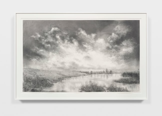 Kevin Beasley
Thoughts on Lake Gaston
2024
Graphite on Rives BFK
42 1/4 x 64 1/4 x 1 3/4 inches (107.3 x 163.2 x 4.4 cm)