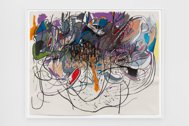 14.1.20.1
2020
Oil stick, charcoal, photographs, and collage on paper
Artwork Dimensions:
69 x 87 inches (175.3 x 221 cm)
Framed Dimensions:
72 1/2 x 90 3/4 x 2 1/2 inches (184.2 x 230.5 x 6.4 cm)