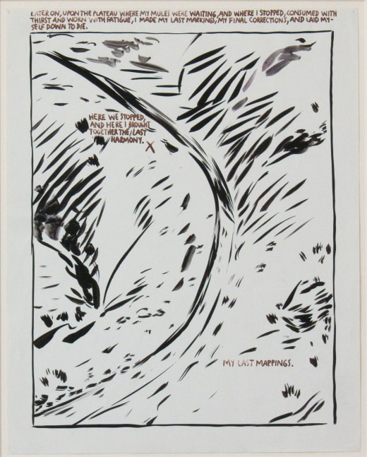 Raymond Pettibon
No Title (Later on, upon)
1990
Pen and ink on paper
14 x 11 inches (35.6 x 27.9 cm)