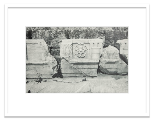 Eleusis. Mixed Doric and Ionic entablature fragments
2020
Oil pigment, electrostatic print on polyester (Winsor &amp;amp; Newton Artists&amp;#39; Oil Color, HP Color&amp;nbsp;LaserJet CP5225&amp;nbsp;on Pronto Plate)&amp;nbsp;
Image Dimensions:&amp;nbsp;11 1/2 x 17 1/4 inches (29.2 x 43.8 cm)
Framed Dimensions:&amp;nbsp;18 &amp;frac34; x 24 inches (47.6 x 61 cm)
Variable edition of 5 + 1AP