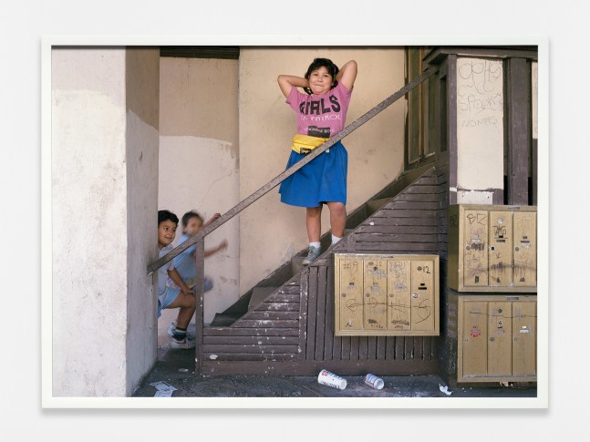 Catherine Opie
Girls on Patrol, 1989
1989/2024
Pigment print
16 1/2 x 22 1/2 x 1 1/2 inches (41.9 x 57.2 x 3.8 cm)