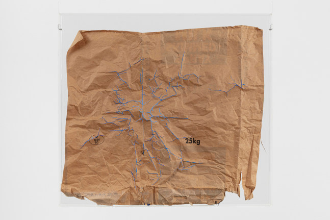 Kader Attia
Untitled
2020
Kraft paper with blue pigment framed in plexiglass box
39 3/8 x 43 1/4 x 1 1/4 inches (100 x 110 x 3 cm)

&amp;euro;30,000

DOUBLE CLICK IMAGE FOR MORE VIEWS