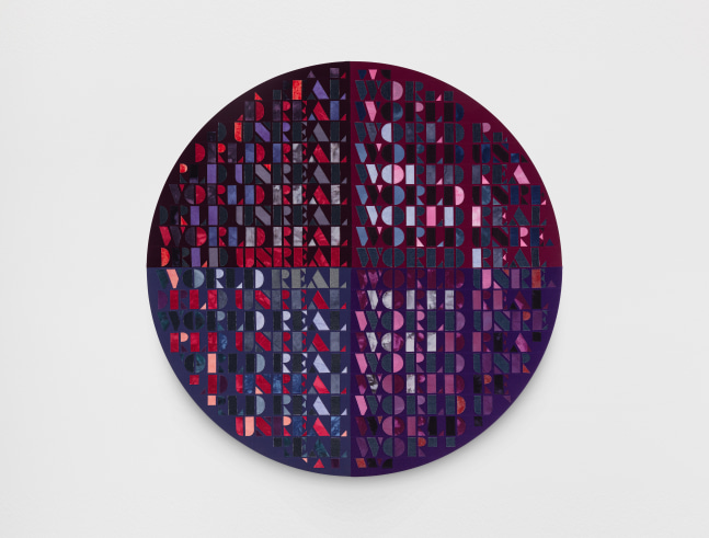 Doug Aitken
Real/Unreal
2021
Fabric, wood
102 inches (259.1 cm) diameter
3 inches (7.6 cm) depth

DOUBLE CLICK IMAGE FOR MORE VIEWS