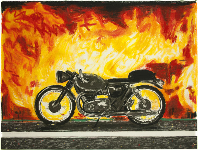 Erik Olson
Wildfire, 2020
Oil pastel on copper plate etching

BFK Rives&amp;nbsp;cotton satin paper, 300 gsm
12.8 x 16.7 in (32.5 x 42.5 cm) Image size
16.9 x 20.9 in (43 x 53 cm) Paper size