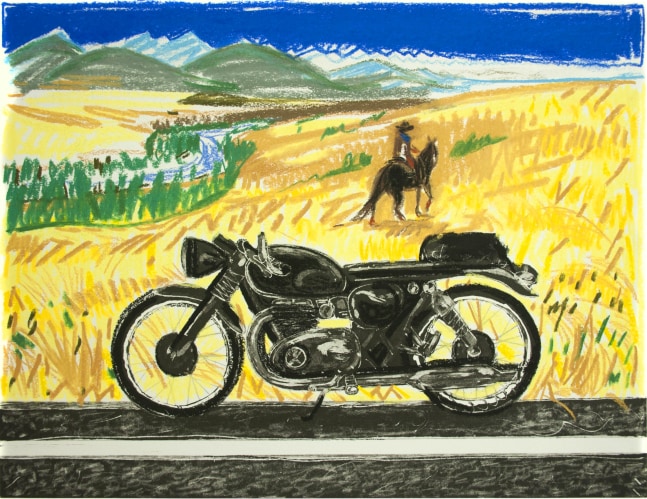 Erik Olson
Alberta, 2020
Oil pastel on copper plate etching
BFK Rives&amp;nbsp;cotton satin paper, 300 gsm
12.8 x 16.7 in (32.5 x 42.5 cm) Image Size
16.9 x 20.9 in (43 x 53 cm) Paper Size