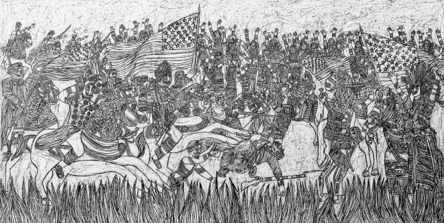 Federico_Solmi_The_Grand_Encounter_24 x 48 x 1 in_OnWoodPanel_large