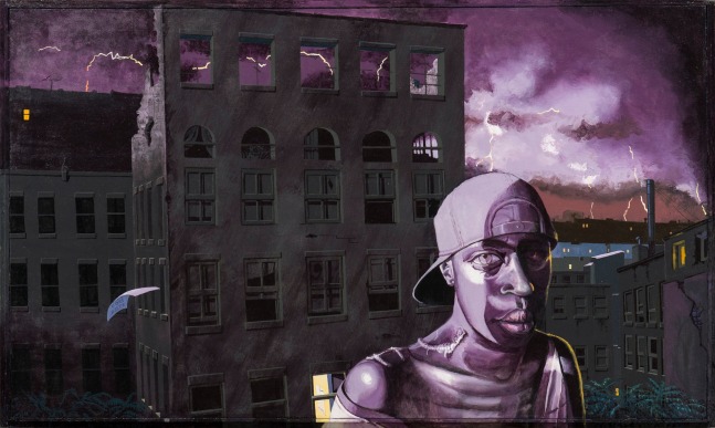 Jim Adams
Saturday Night,&amp;nbsp;2001
Acrylic on canvas, hand-painted artist frame
29.25 x 49.25 in.&amp;nbsp;