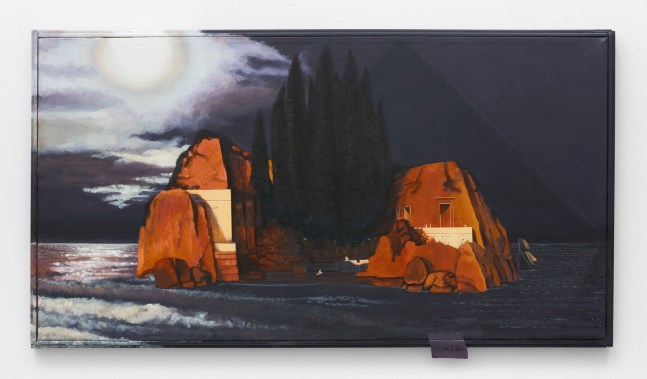 Jim Adams
Cydonian Sea (with thanks to Arnold B&amp;ouml;cklIn), 1999
Acrylic on canvas and ragboard, hand-painted artist frame
30.75 x 54.75 in.&amp;nbsp;