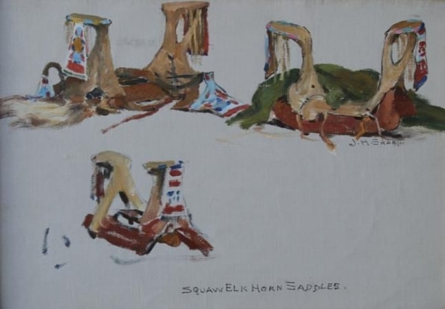 Squaw Elk Horn Saddles, oil on canvas, 9 x 13 inches, TOG4559