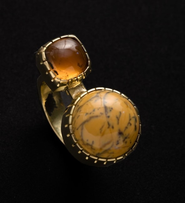 Ring, d. 2020, dendritic opal/hessonite garnet (size 7-3/4),&amp;nbsp;OC311-155