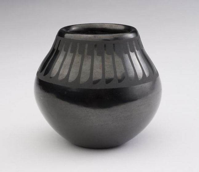 Maria Martinez and Popovi Da&amp;nbsp;(1922&amp;ndash;71),&amp;nbsp;Small Olla, d. 1968, fired blackware, 4 h&amp;nbsp;x 4 w, signed &amp;quot;Maria | Popovi 1168,&amp;quot;&amp;nbsp;NP30-9