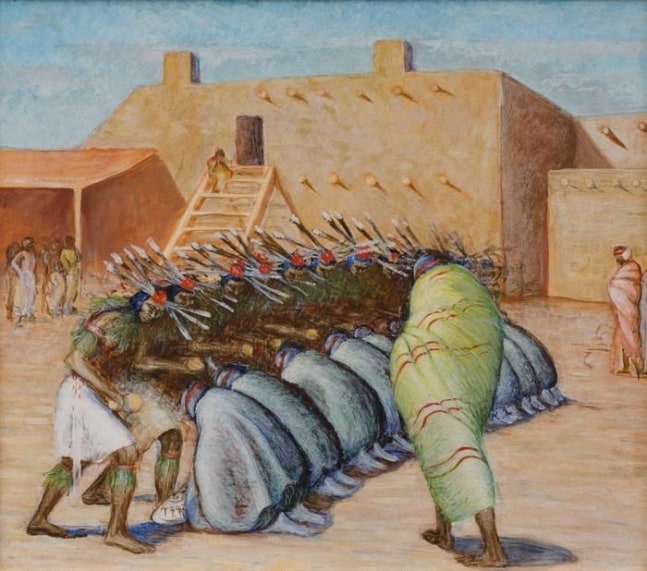 Home Dance (San Ildefonso), d. 1934, oil on masonite, 22-1/2 x 25-1/2 inches, TOG6540